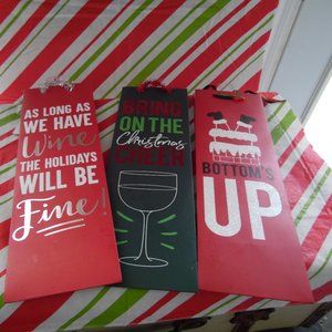 Holiday gift bags Wine gift bags Bundle of 3